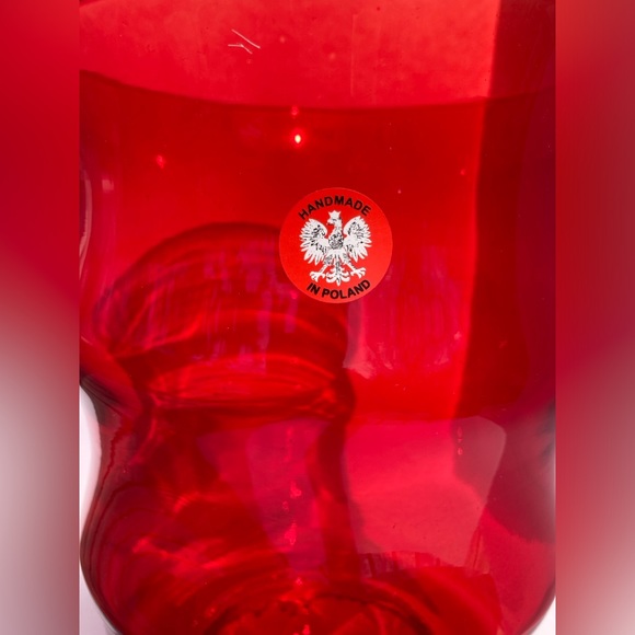 Vintage Mid Century Handmade in Poland Large Art Glass Vase 11.75" Tall Bamboo - Picture 4 of 16